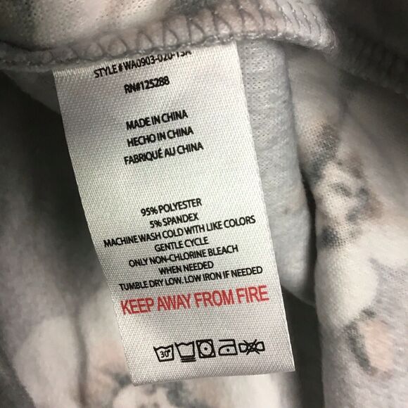 Tahari Women’s XL Floral Stretch Sleep Top – Soft Gray Lounge Shirt - Picture 4 of 14